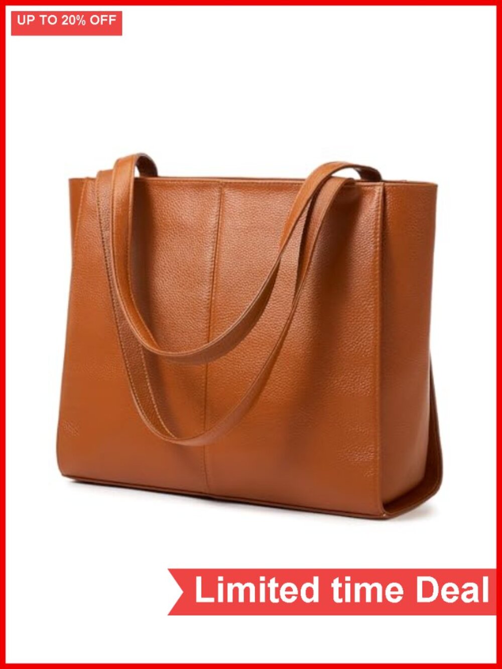 Genuine Leather Tote Bag Women Large Shoulder Work Laptop